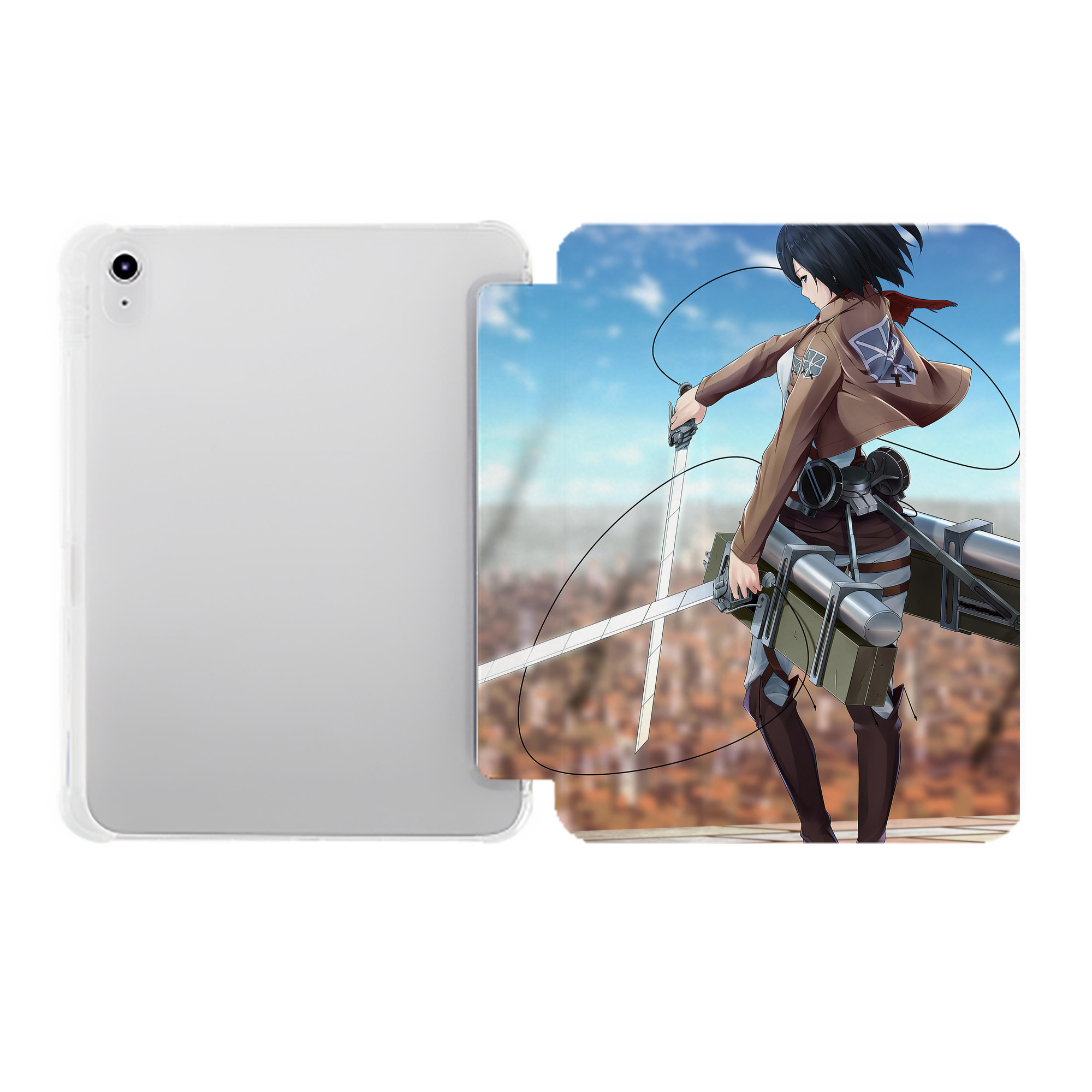 （画像用） 進撃の巨人 Attack on Titan IPad ケース ペン収納付き 三つ折りスタンド PUレザー×シリコン 対応機種9.5/10.5/10.9インチ